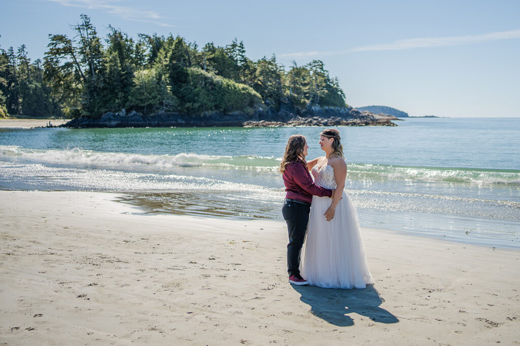 the brides on Mackenzie Beach